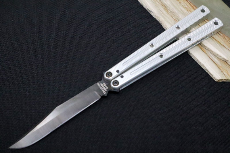 Third Balisong Grey / Black Aluminium, Black 420 Butterfly Knife