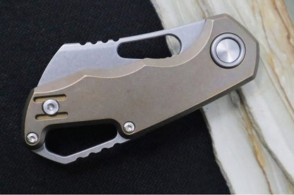 Maniago Knife Makers Isonzo - Stonewashed Cleaver Blade / M390 Steel / Bronzed Titanium Handle MK-FX03M-2TBR