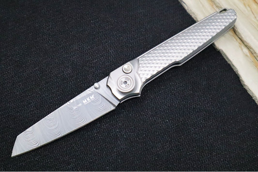 Maniago Knife Makers Miura Limited Edition - Sheepsfoot Blade / Damasteel / Bead Blasted Titanium Handle