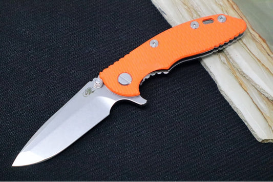Rick Hinderer Knives XM-18 3.0" - Stonewash Finish / Spanto Blade / Orange G-10