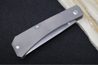 Jack Wolf Knives Pioneer Jack Slip Joint - Smooth Titanium Handle / Bead Blasted Titanium Bolsters / CPM-S90V Steel