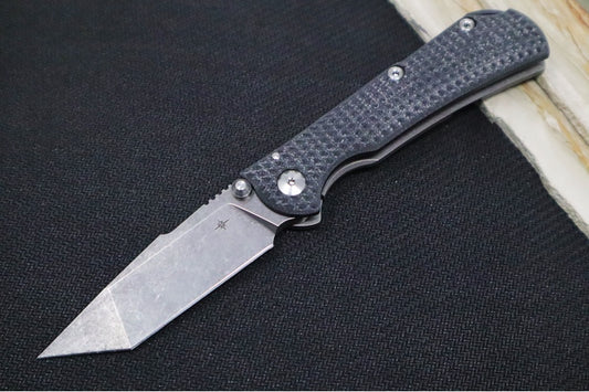 Toor Knives Chasm XLT Carbon - CPM-154CM / Black Oxide Tanto Blade / Stonewashed Titanium & Carbon G-10 Handle 850039853586