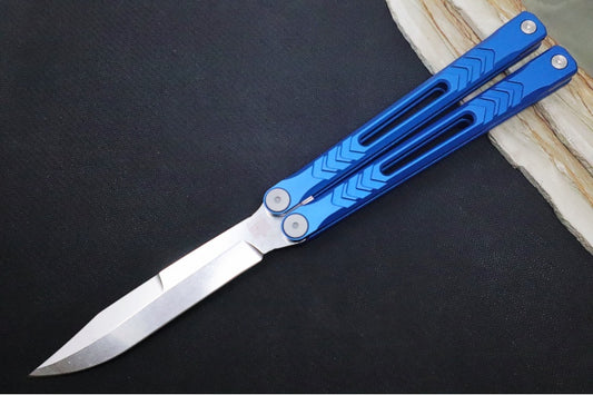 Revo Nexus Balisong - Weehawk Blade / 154CM Steel / Blue Anodized Aluminum Handle REVNXSSABL