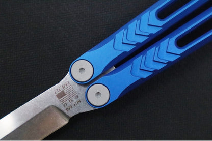 Revo Nexus Balisong - Weehawk Blade / 154CM Steel / Blue Anodized Aluminum Handle REVNXSSABL