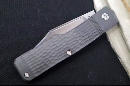 Jack Wolf Knives Sharpshooter Jack Slip Joint - Jigged Titanium Handle / Bead Blasted Titanium Bolsters / CPM-S90V Steel