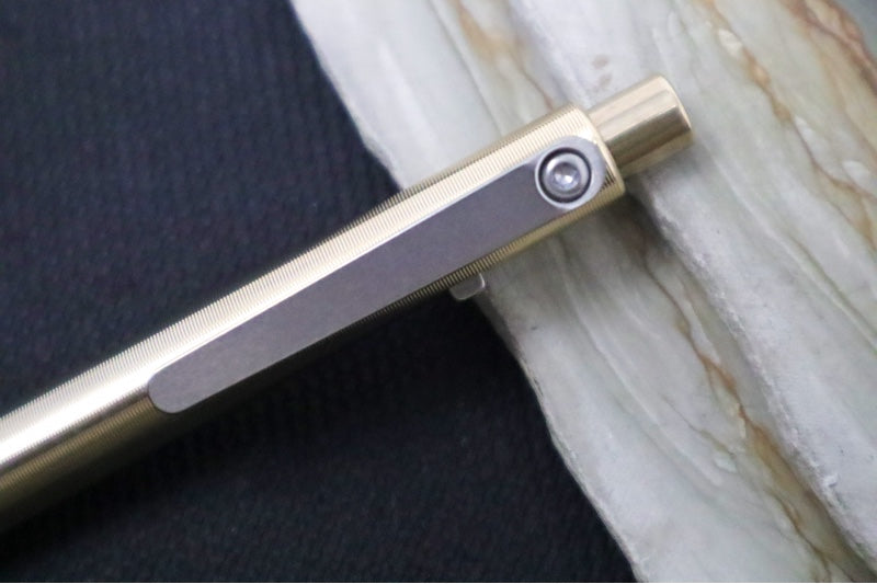Tactile Turn Small Side Click Pen - Bronze Handle / Titanium Clip