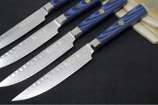Cangshan Cutlery Kita Series 4pc Steak Knife Set - 67 Layered Forged X-7 Damascus - Ash Wood Storage Box 501509