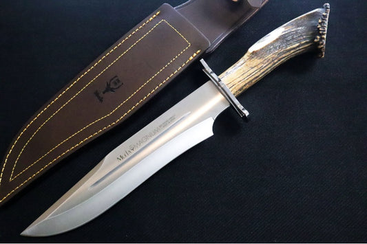 Muela Knives Magnum-26 Fixed Blade - Crown Stag Handle / X50CrMoV15 Stainless Blade / Leather Sheath