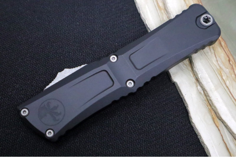 Microtech Combat Troodon OTF Gen III - Apocalyptic Finish / Drop Point Blade / Black Anodized Aluminum Handle - 1143-10AP