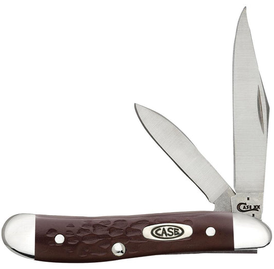 Case Knives Peanut - Clip & Pen Blades / Tru-Sharp Stainless Steel / Brown Synthetic Handle 00046