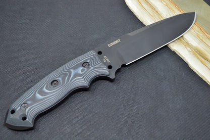 Hogue Knives EX F01 - Black G-Mascus G-10 Handle Scales / Black A2 Tool Steel Blade / 5.5" Drop Point Blade 35179