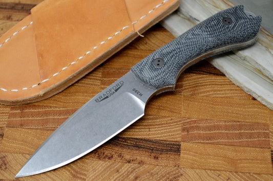 Bradford Knives Guardian 3 - 3D Black Micarta Handle / M390 Blade / False Flat Grind 3FE-101-M390