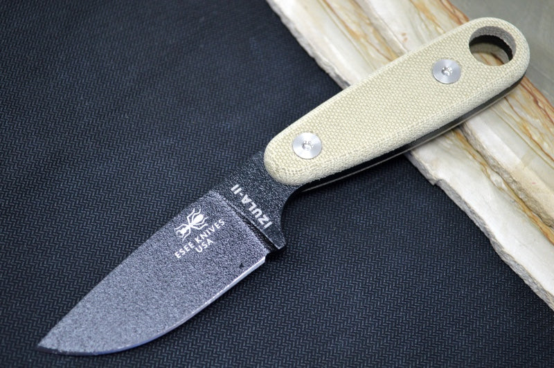 Esee Knives Izula II - Canvas Micarta Handle / 1095 Steel / Black Textured Powdered Blade IZULA-II-B