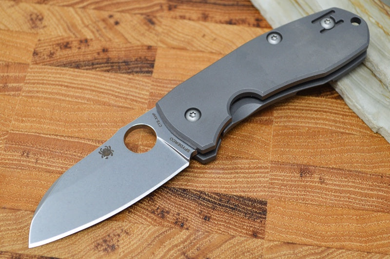 Spyderco Techno - Titanium Handle / XHP Sheepsfoot Blade - C158TIP