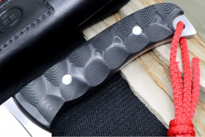 Muela Knives Husky-10M Fixed Blade - Black Micarta Handle / Sandvick 14C28N Blade / Leather Sheath