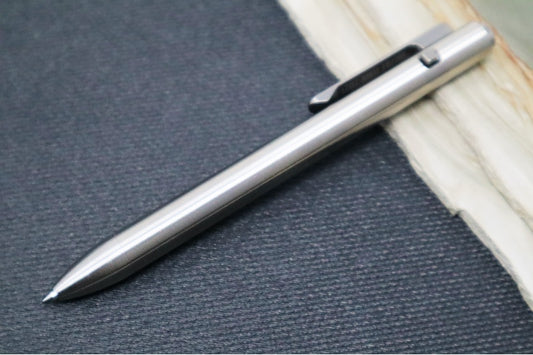 Tactile Turn Small Side Click Pen - Titanium Handle / Titanium Clip