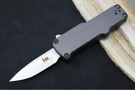 Hogue Knives H&K Micro Incursion OTF - Grey Aluminum Handle / Clip Point / 154CM Steel 54032