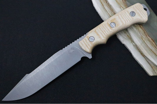 Rick Hinderer Knives 6" Fieldtac Harpoon Spearpoint - Working Finished Blade / Natural Micarta Handle / Kydex Sheath
