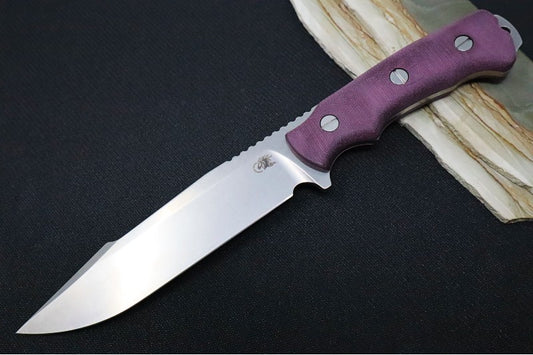 Rick Hinderer Knives 6" Fieldtac Harpoon Spearpoint -  Stonewashed Blade / Burgundy Micarta Handle / Kydex Sheath
