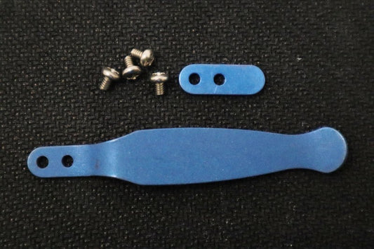 Hinderer Solid Pocket Clip & Filler Tab - Titanium / Battle Blue