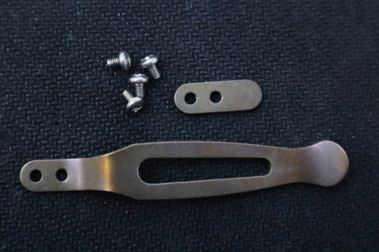 Hinderer Pocket Clip & Filler Tab - Titanium / Stonewash Bronze