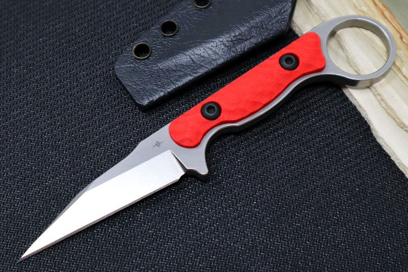 Toor Knives Jank Shank - Stone Coated Blade / Nitro-V Steel / Red