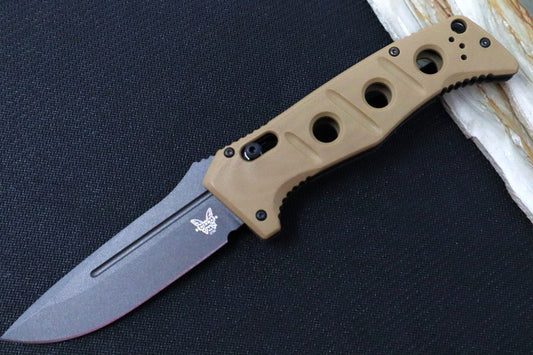 Benchmade 2750GY-3 Adamas Knife Auto - Grey CPM-CruWear Drop Point Blade / Desert Tan G-10 Handle