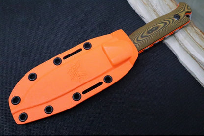 Benchmade 15002-1 Saddle Mountain Skinner - S90V Satin Blade / Richlite & Orange G10 Handle