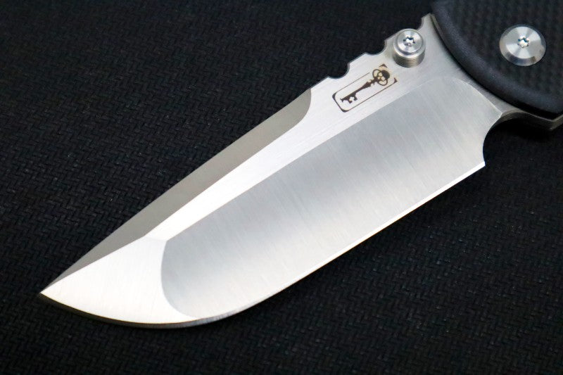 Chaves Knives Redencion - Black G-10 & Titanium Handle / Stonewashed Finish / Drop Point Blade / M390 Steel