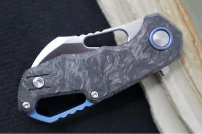 Maniago Knife Makers Isonzo - Stonewashed Hawkbill Blade / M390 Steel / Black Carbon Fiber Handle MK-FX03M-1CM