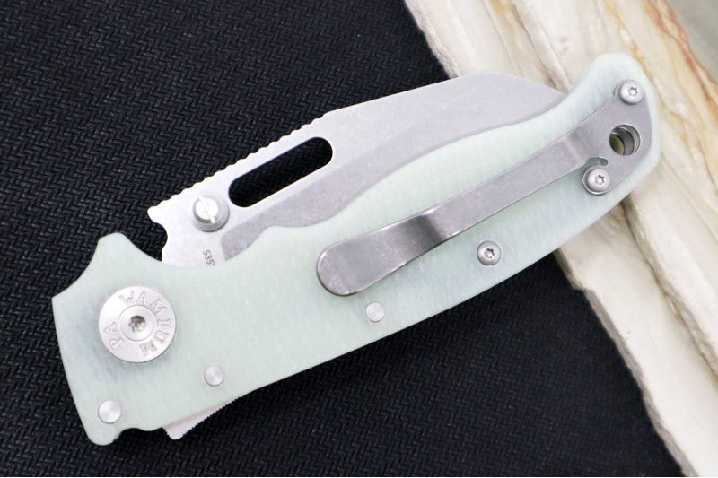 Demko Knives AD 20.5 - Textured Natural G-10 Handle / Stonewashed Sharkfoot Blade / CPM-S35VN Steel