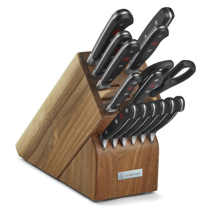 Wusthof Classic - 15pc Block Set - Fully forged German stainless steel (X50 CrMoV 15) - Made in Solingen, Germany