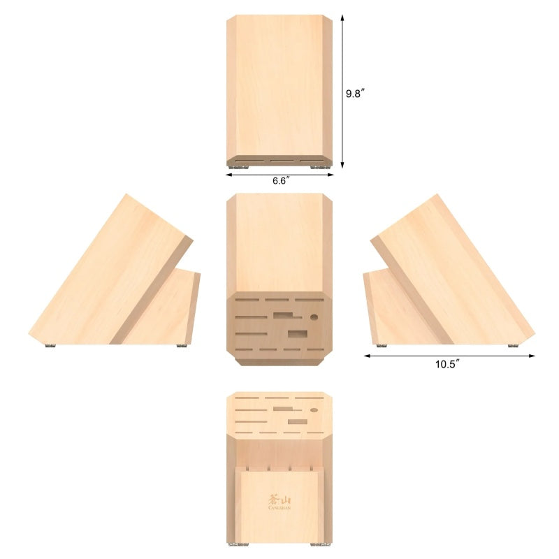 Cangshan Cutlery 16-Slot Flat Top Knife Block - Maple Wood 505569 - Northwest Knives