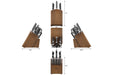 Cangshan Cutlery Helena Series 17pc HUA Knife Set - Forged German Stainless Steel - Black Composite Handle with Rivets - HUA Acacia Storage Block 503329 - Northwest Knives