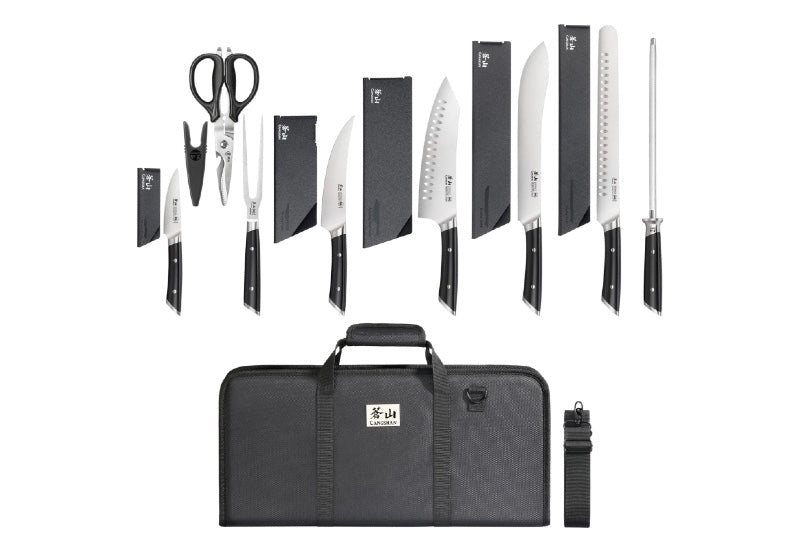 Cangshan Cutlery Helena Series 9pc BBQ Knife Set - Forged German X50CrMoV15 Steel - Black Polymer Handle 503251