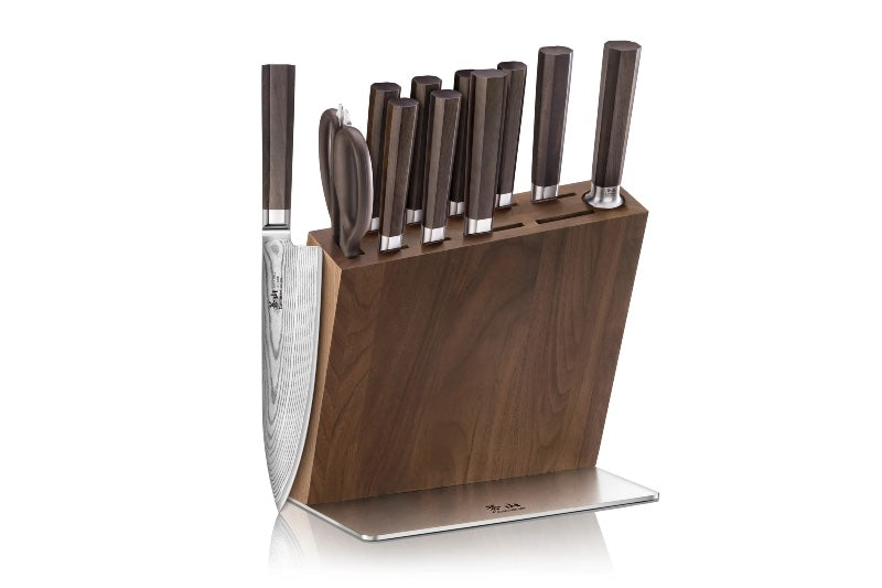 Cangshan Cutlery MAYA Series 12pc Knife Set - Forged X-7 Damascus - Octagon African Blackwood Handle - Dark Walnut Magnetic Sheath 503534 - Northwest Knives