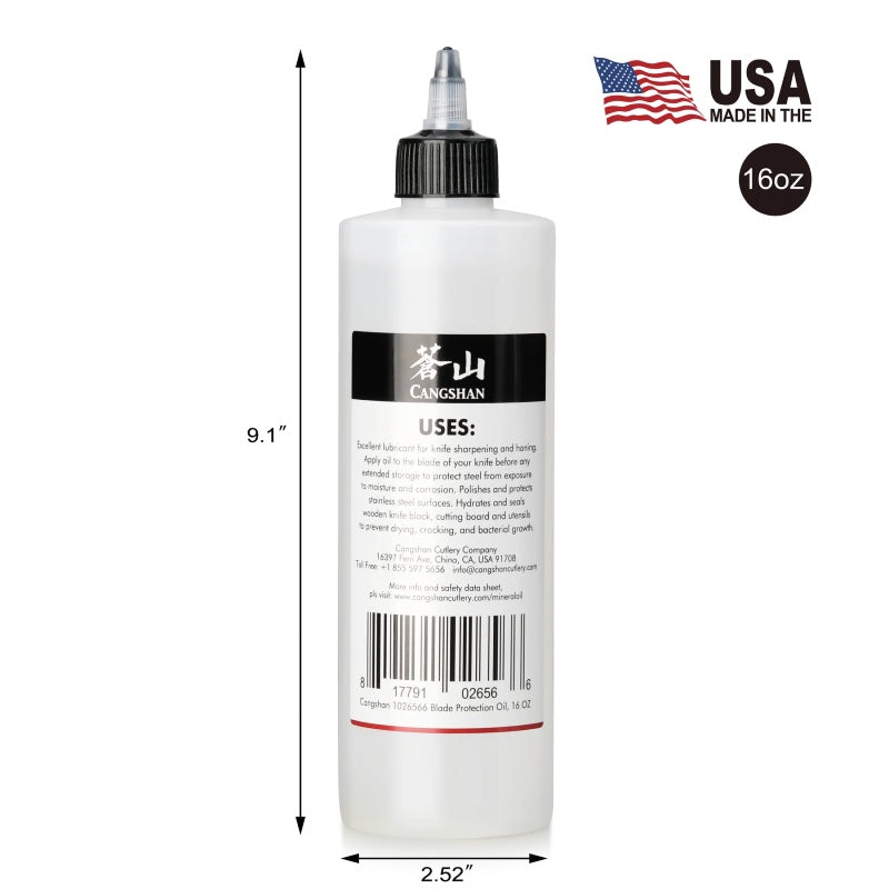 Cangshan Cutlery White Mineral Oil - 16oz Bottle - For Blade Protection & Wood Cutting Boards 1026566 - Northwest Knives