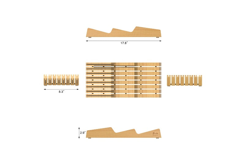 Cangshan Cutlery Drawer Organizer 15 Slot - Bamboo 503831 - Northwest Knives