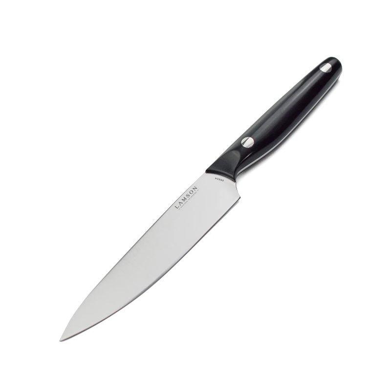 Lamson Cutlery Vintage Series - Black POM Handle - 6" Utility Knife - Made in USA - Northwest Knives