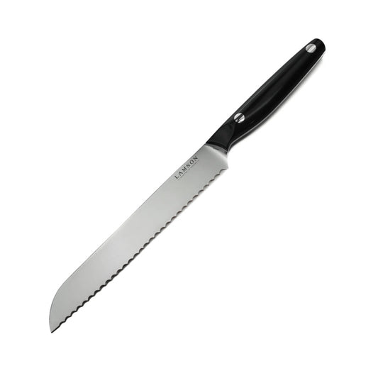 Lamson Cutlery Vintage Series - Black POM Handle - 8" Serrated Bread Knife - Made in USA