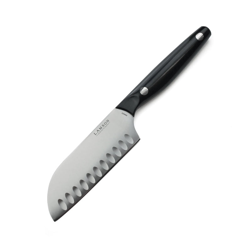 Lamson Cutlery Vintage Series - Black POM Handle - 5" Santoku Knife - Made in USA - Northwest Knives