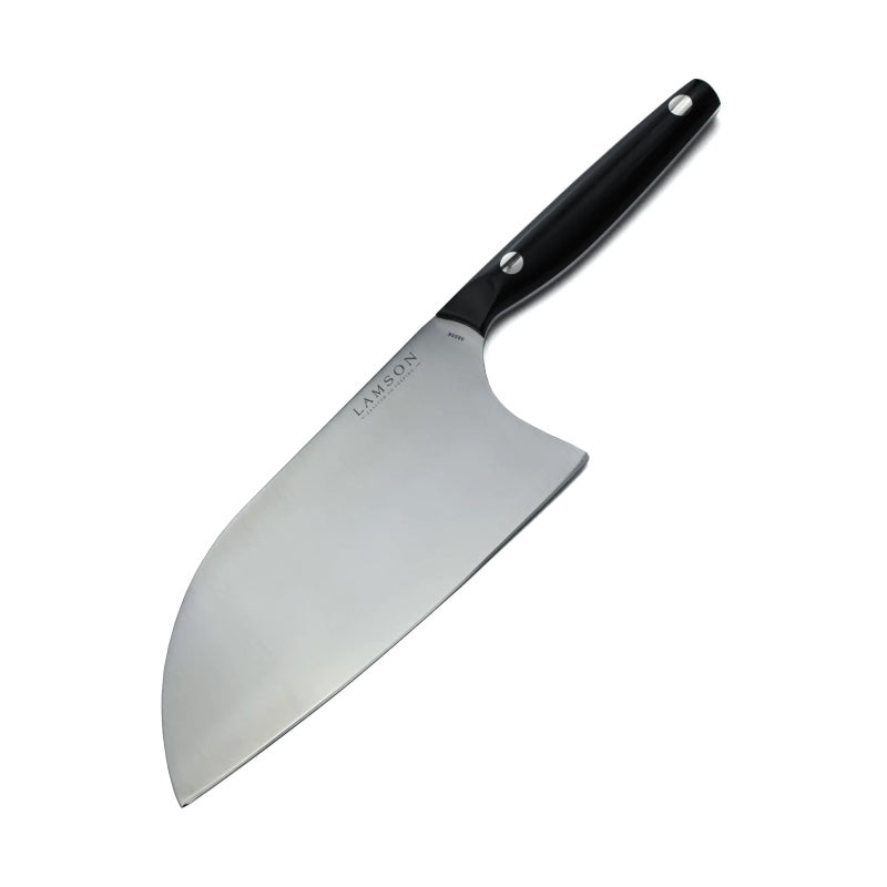 Lamson Cutlery Vintage Series - Black POM Handle - 8" Chinese Santoku Cleaver Knife - Made in USA - Northwest Knives