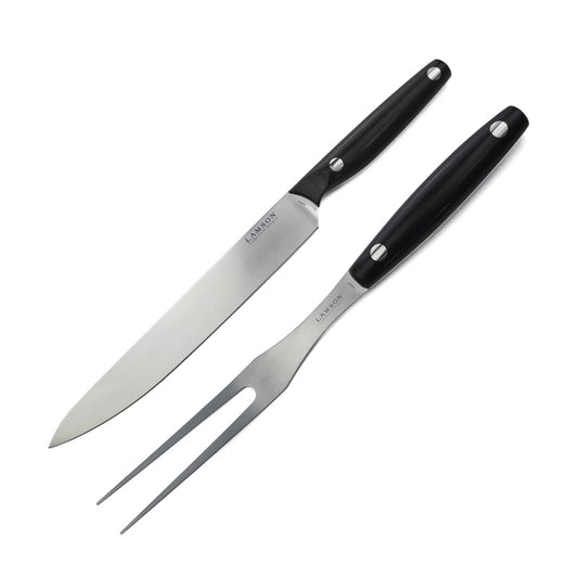 Lamson Cutlery Vintage Series - Black POM Handle - 2pc Carving Set - Made in USA