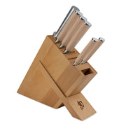 Shun Classic Blonde - 7pc Knife Set with Birch Block - 69 Layered Damascus - Made in Seki City, Japan - Northwest Knives