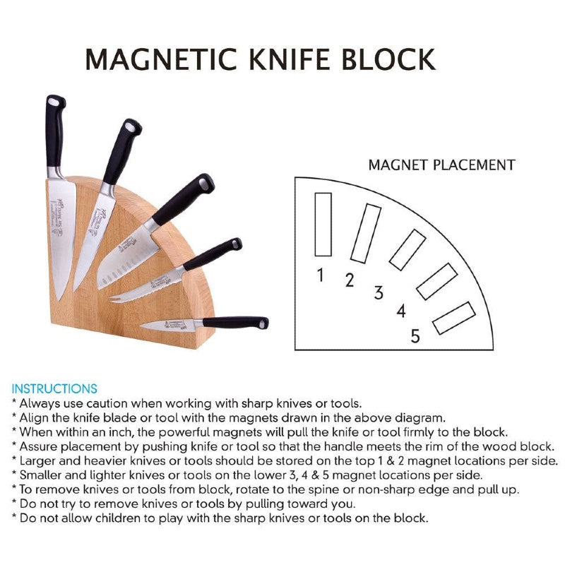 Messermeister Quarter Round Magnetic Knife Block - Acacia Wood MKB-10/AC - Northwest Knives