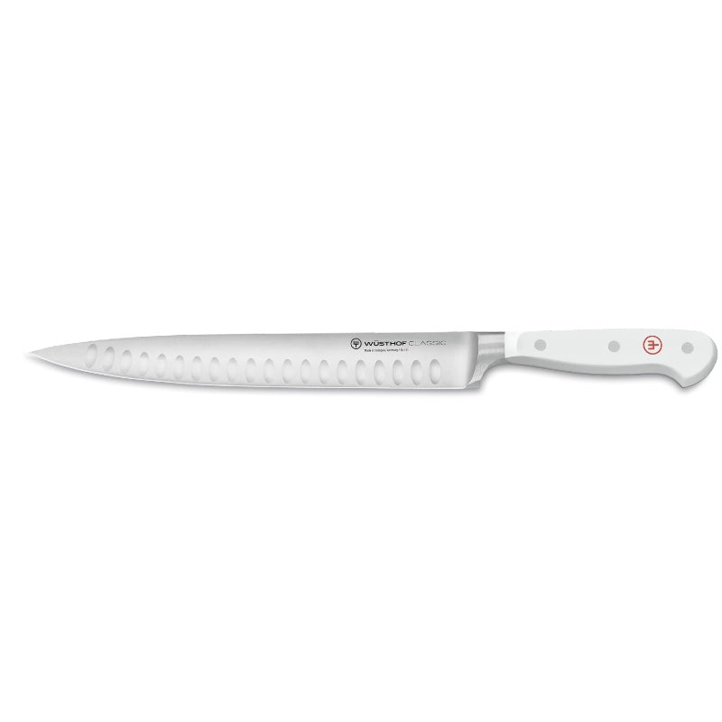 Wusthof Classic White - 9" Carving Knife w/ Hollow Edge - Fully forged German stainless steel (X50 CrMoV 15) - Made in Solingen, Germany - Northwest Knives