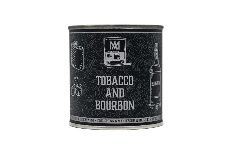 All American Maker - Tobacco & Bourbon Candle - 8oz Hand Pour Soy Candle & Cotton Wick - 100% American Made - Northwest Knives