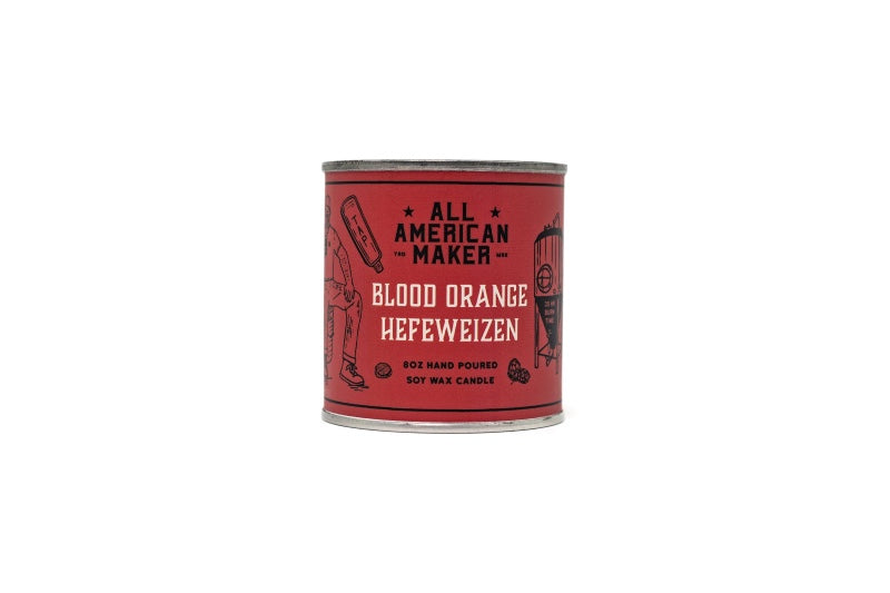 All American Maker - Blood Orange Hefeweizen Candle - 8oz Hand Pour Soy Candle & Cotton Wick - 100% American Made - Northwest Knives