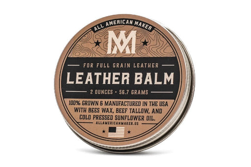 All American Maker - Leather Balm - Beeswax & Beef Tallow & Cold Pressed Sunflower Oil - 100% American Made - Northwest Knives