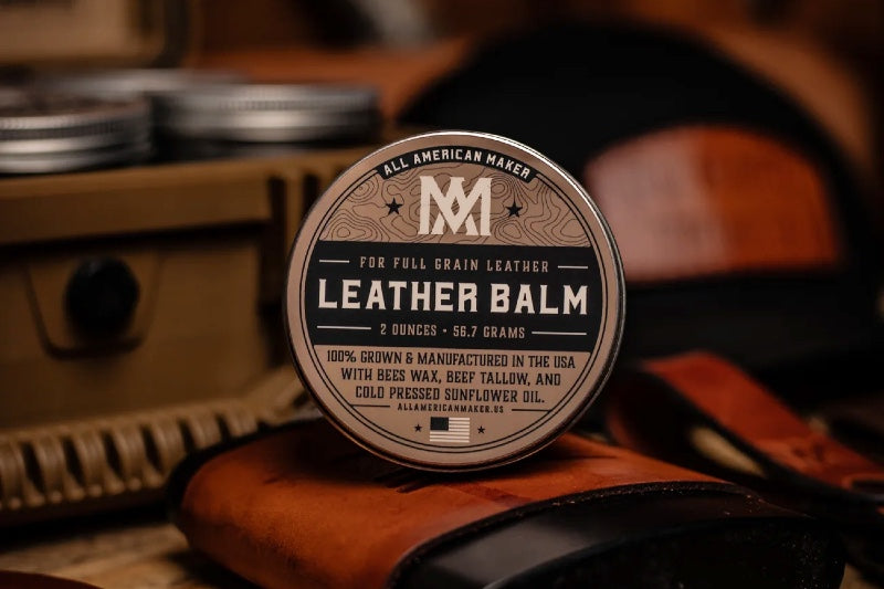 All American Maker - Leather Balm - Beeswax & Beef Tallow & Cold Pressed Sunflower Oil - 100% American Made - Northwest Knives